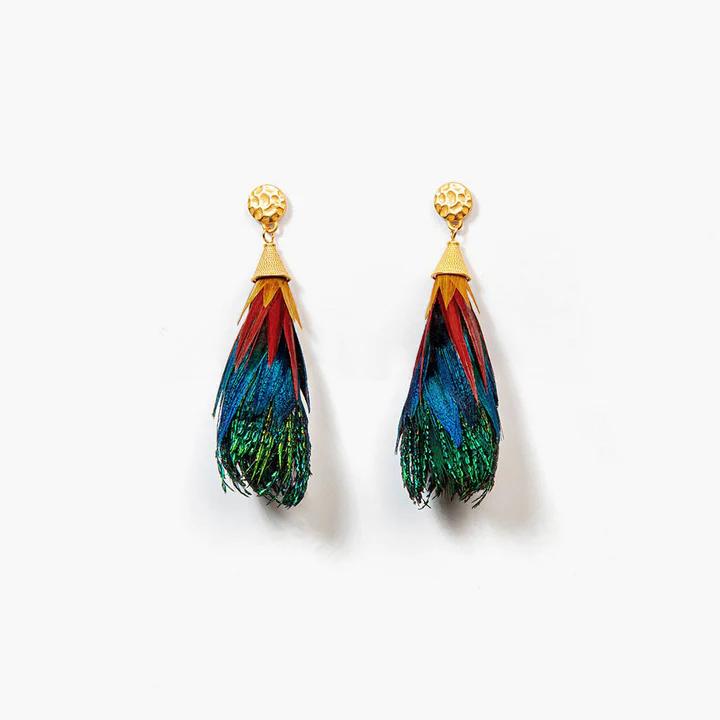 Leigh - Feather Statement Earrings