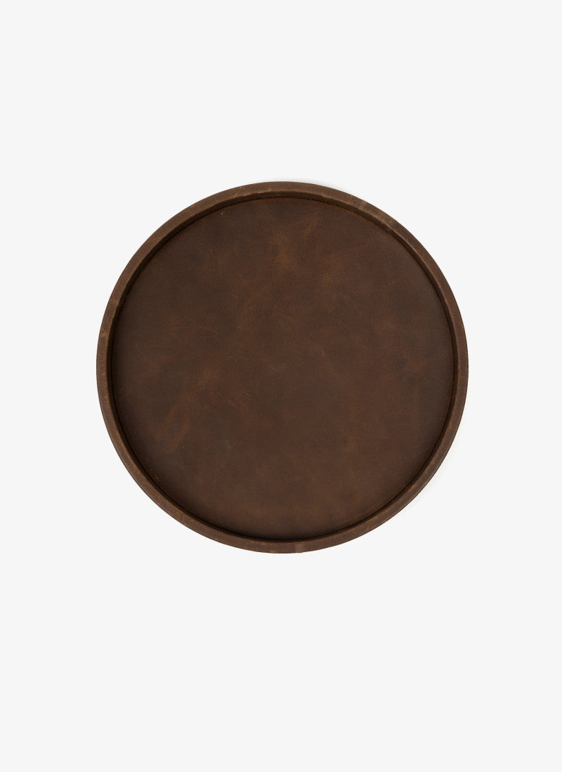 Round Leather Tray