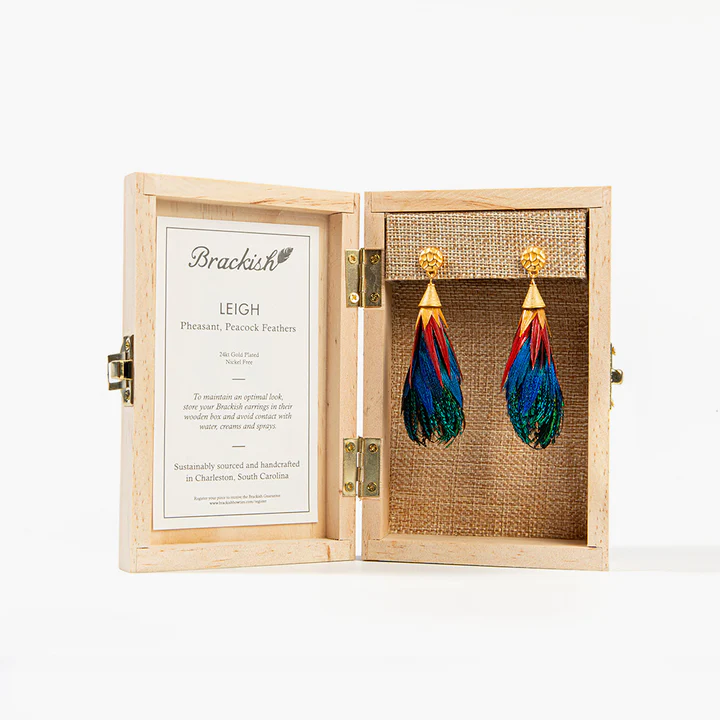 Leigh - Feather Statement Earrings