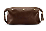 Leather Wash Bag / Dopp Kit, Brown
