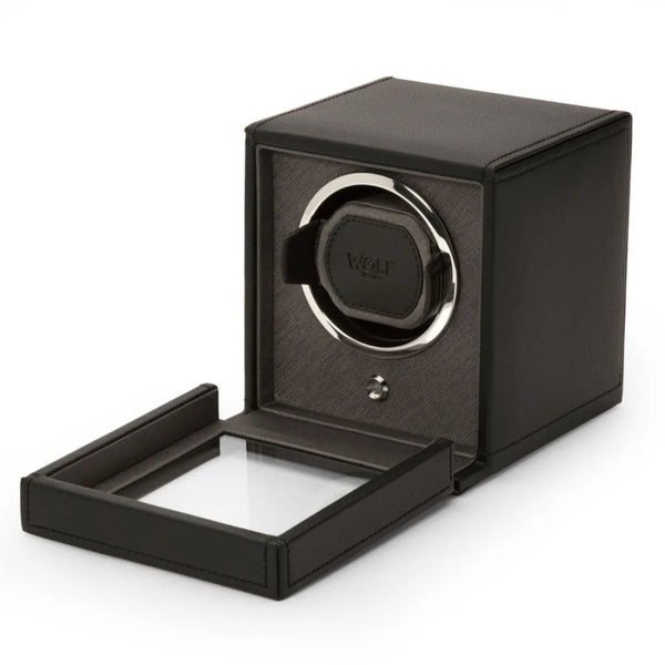 Cub Single Watch Winder with Cover - Black