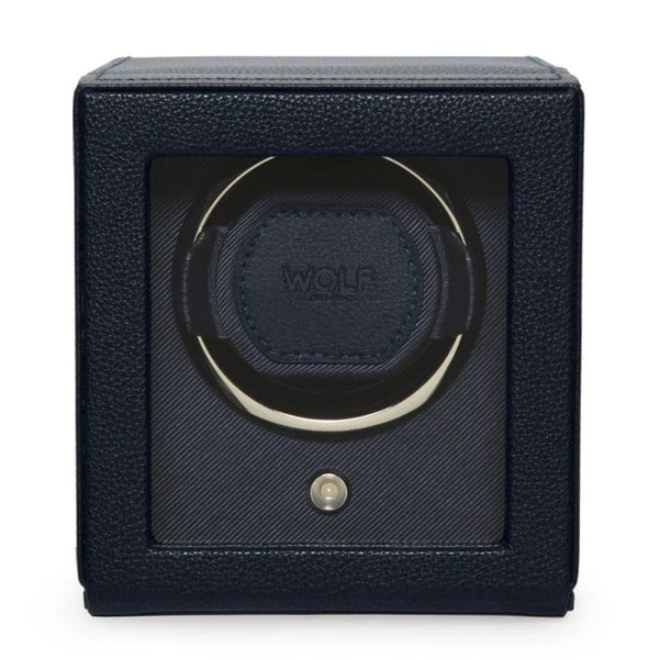 Cub Single Watch Winder with Cover - Navy