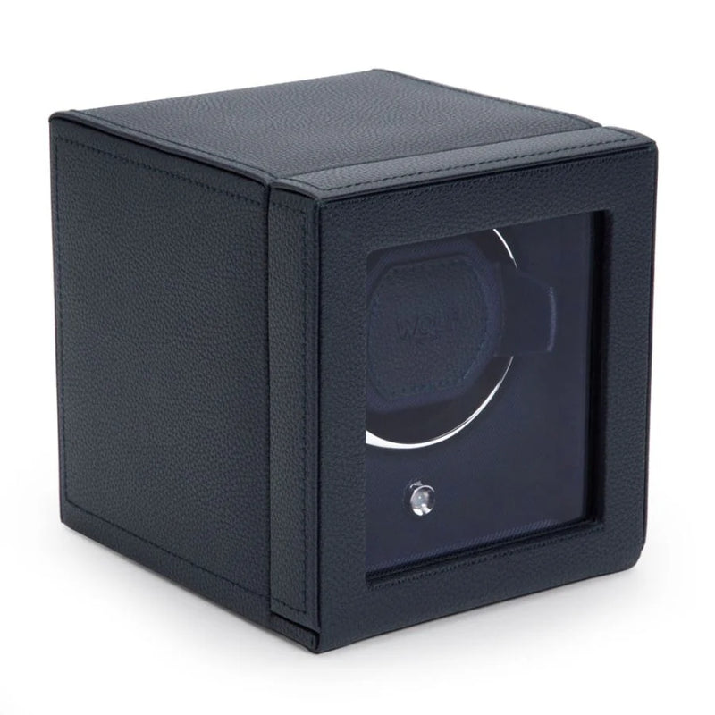 Cub Single Watch Winder with Cover - Navy