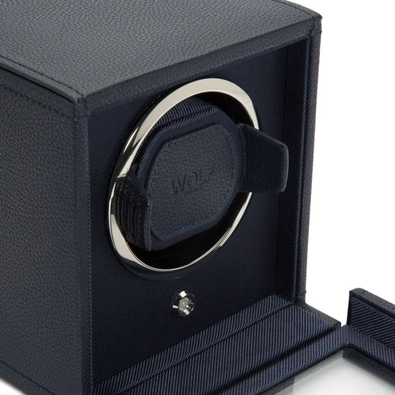 Cub Single Watch Winder with Cover - Navy