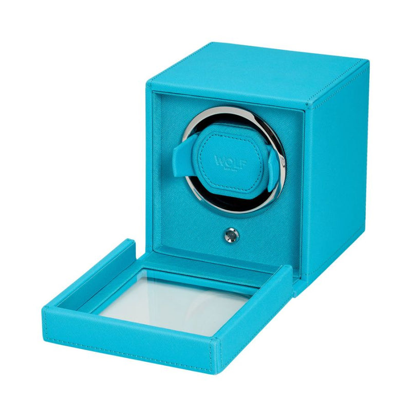 Cub Single Watch Winder with Cover - Tutti Frutti Turquoise