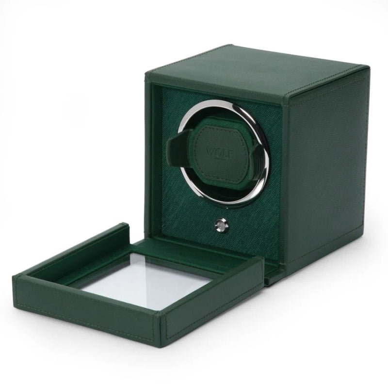 Cub Single Watch Winder with Cover - Green