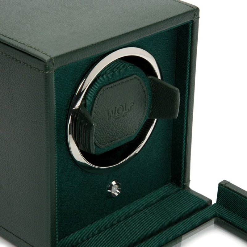 Cub Single Watch Winder with Cover - Green