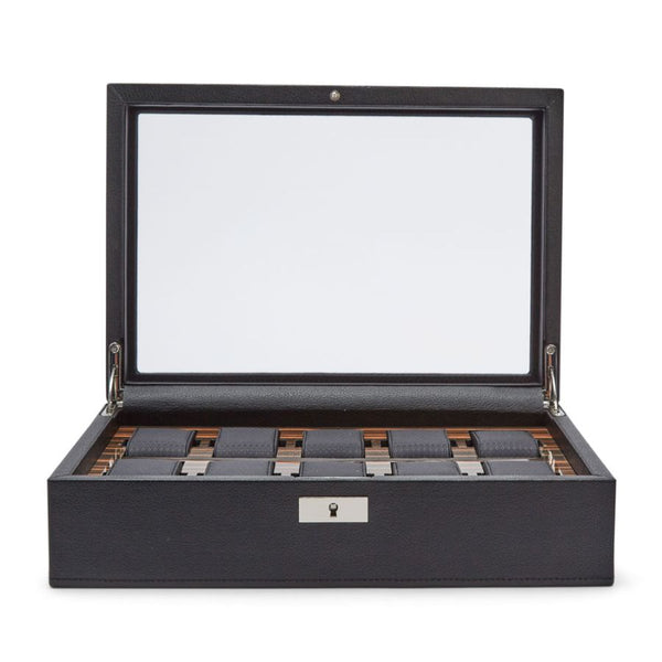 Roadster 10 Piece Watch Box - Black