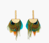 Glacier - Peacock Feather Earrings