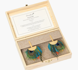 Glacier - Peacock Feather Earrings